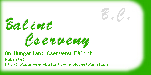 balint cserveny business card
